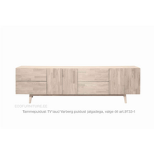 Lae piltide sirvija TV laud Varberg 9733 puidust jalgadega