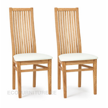 Lae piltide sirvija tammepuidust söögitoolide komplekt