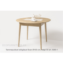 Lae piltide sirvija tammepuidust Söögilaud Scan Ø100 cm 9280-1