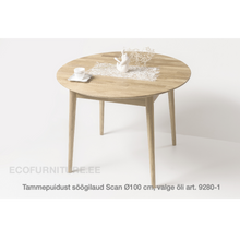 Lae piltide sirvija tammepuidust Söögilaud Scan Ø100 cm 9280-1