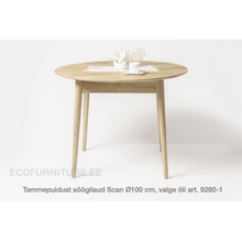 Lae piltide sirvija tammepuidust Söögilaud Scan Ø100 cm 9280-1