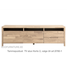 Lae piltide sirvija tammepuidust TV alus Horte 2 valge õli