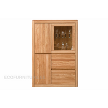 Lae piltide sirvija klaasriiulitega vitriinkapp