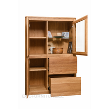 Lae piltide sirvija kahe sahtli ja kolme uksega vitriinkapp