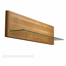 Lae piltide sirvija klaasiga puidust riiul