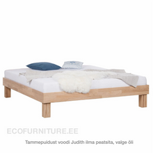 Lae piltide sirvija tammepuidust Voodi Judith ilma peatsita valge õli