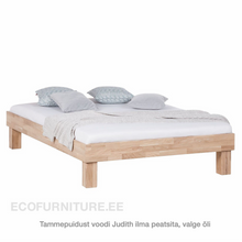 Lae piltide sirvija tammepuidust Voodi Judith ilma peatsita valge õli