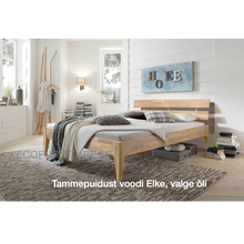 Lae piltide sirvija tammepuidust Voodi Elke valge õli
