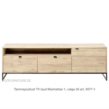Lae piltide sirvija tammepuidust TV laud Manhattan 1 valge õli