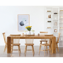 Lae piltide sirvija massiivne tammepuidust söögilaud