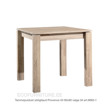 Lae piltide sirvija Söögilaud Provence 04 80x80 valge õli