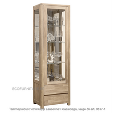 Lae piltide sirvija tammepuidust Vitriinkapp Lausenne 1 9517-1 valge õli