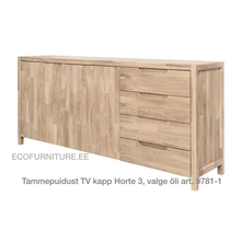 Lae piltide sirvija tammepudiust TV kapp Horte 3 valge õli
