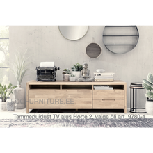 Lae piltide sirvija tammepuidust TV alus Horte 2 valge õli