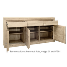 Lae piltide sirvija tammepuidust Kummut Juta 9726-1 valge õli