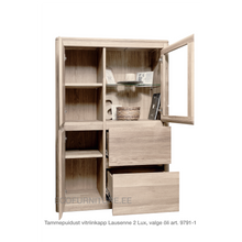 Lae piltide sirvija tammepuidust Vitriinkapp Lausenne 2 Lux 9791-1 valge õli