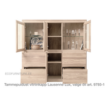 Lae piltide sirvija tammepuidust Vitriinkapp Lausenne Lux 9793-1 valge õli