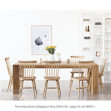 Lae piltide sirvija tammepuidust Söögilaud Noa 200x100 9653-1 valge õli