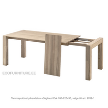 Lae piltide sirvija tammepuidust Pikendatav söögilaud Zak 180-220x90 9769-1 valge õli