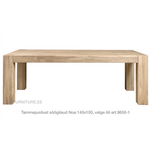 Lae piltide sirvija tammepuidust Söögilaud Noa 140x100 9650-1 valge õli