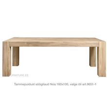 Lae piltide sirvija tammepudiust Söögilaud Noa 160x100 9651-1 valge õli