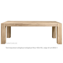 Lae piltide sirvija tammepuidust Söögilaud Noa 180x100 9652-1 valge õli