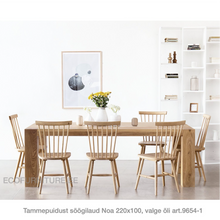 Lae piltide sirvija tammepuidust Söögilaud Noa 220x100 9654-1 valge õli