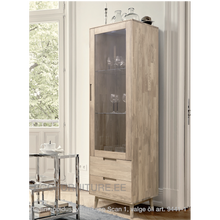 Lae piltide sirvija tammepuidust vitriinkapp scan 9441-1 valge õli