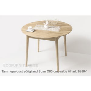Tammepuidust söögilaud Scan Ø85 cm 9286-1