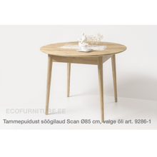 Lae piltide sirvija Tammepuidust söögilaud Scan Ø85 cm 9286-1
