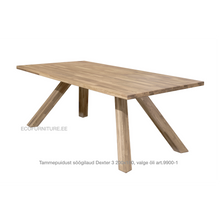 Lae piltide sirvija tammepuidust Söögilaud Dexter 3 200x100 9900-1 valge õli