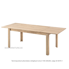 Lae piltide sirvija tammepudiust Pikendatav söögilaud Liina 2 160-220x90 9275-1 valge õli