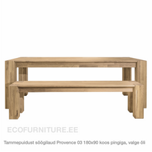 Lae piltide sirvija tammepuidust Söögilaud Provence 03 180x90 valge õli