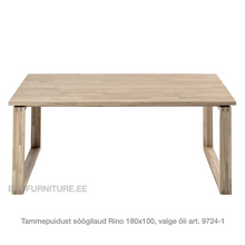 Lae piltide sirvija tammepuidust Söögilaud Rino 180x100 9724-1 valge õli