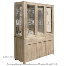 Lae piltide sirvija tammepuidust Vitriinkapp Lausenne 33 valge õli