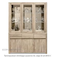 Lae piltide sirvija tammepuidust Vitriinkapp Lausenne 33 valge õli