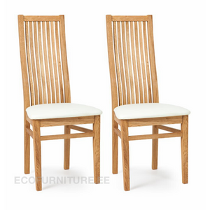 valge istmega täispuidust toolid