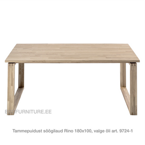 tammepuidust Söögilaud Rino 180x100 9724-1 valge õli